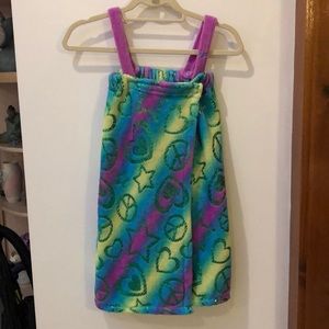 JUSTICE Girls Multi After Shower Robe Wrap,XS/S